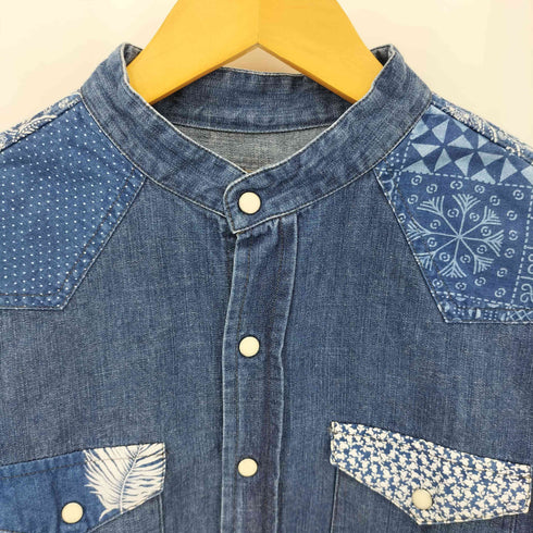 ニードルズ Needles デザイン デニム バンドカラーシャツ メンズ JPN:S